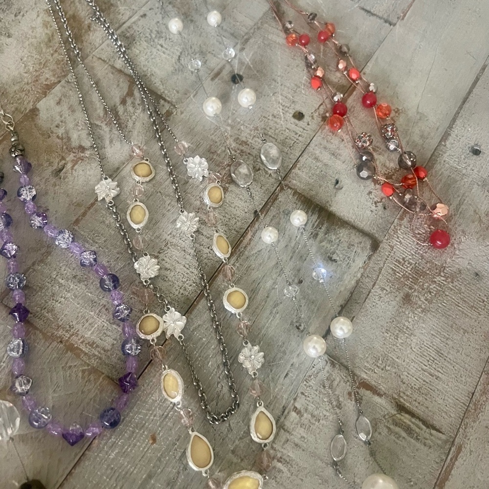 Vintage Jewel Necklace Bundle Silver Beads Jewels Statement Pieces - Picture 9 of 10